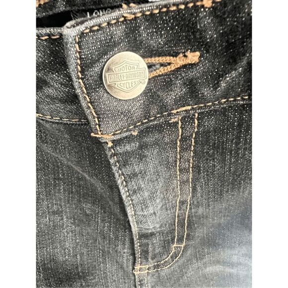 Harley Davidson Boot Cut Jeans in Black Size 12 Long - Picture 6 of 14